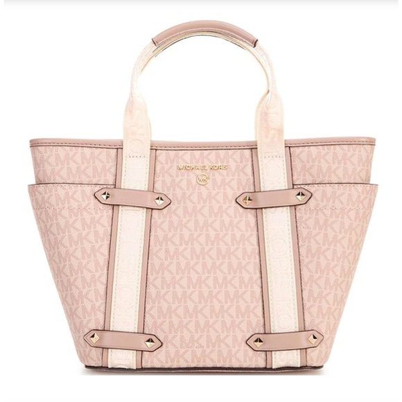 NWT Michael Kors Maeve Signature Logo Small Convertible Open Tote Bag - Picture 1 of 4